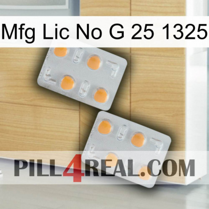 Mfg Lic No G 25 1325 25
